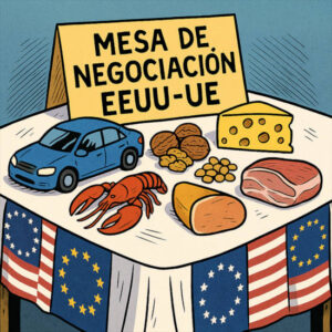 ¿Von der Leyen y Trump negocian frutos secos, lácteos y porcino a cambio de coches?
